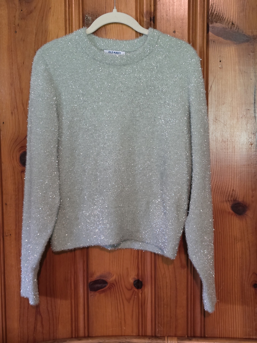 Old Navy Women's Sparkle Crewneck Sweater - Light Mint
